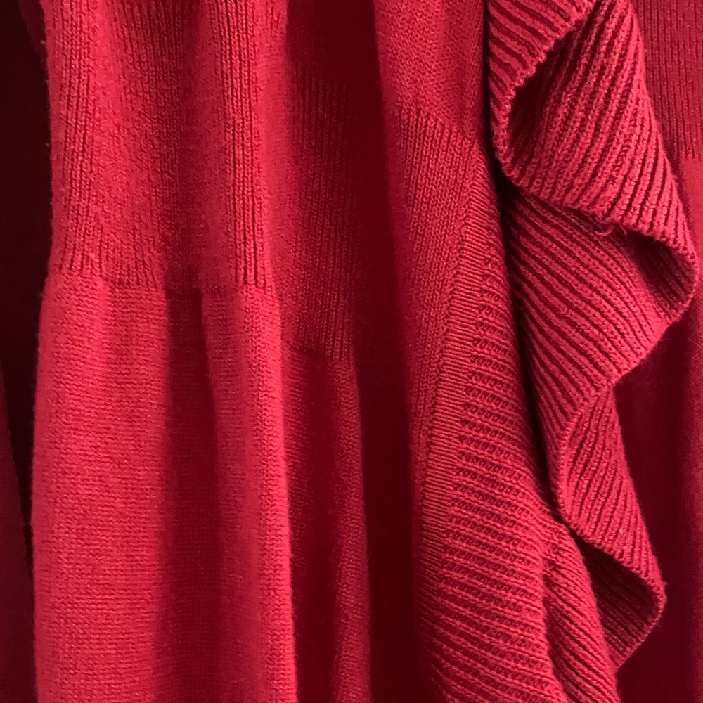 Style & Co. Red Ruffled Cardigan - Picture 3 of 10